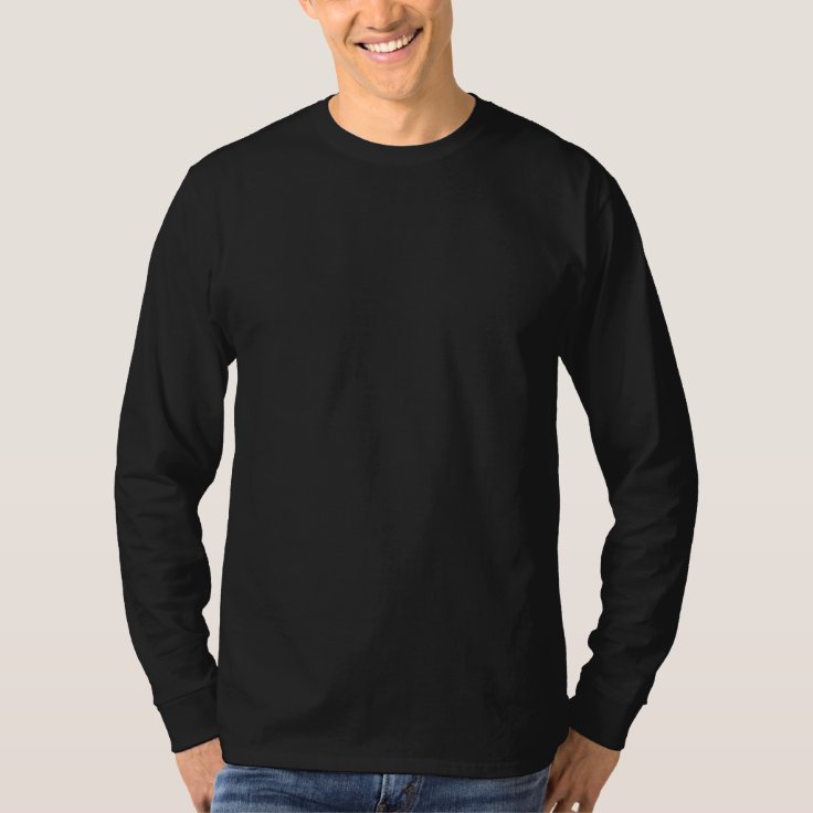Plain Black Mens Basic Long Sleeve T-shirt | Zazzle