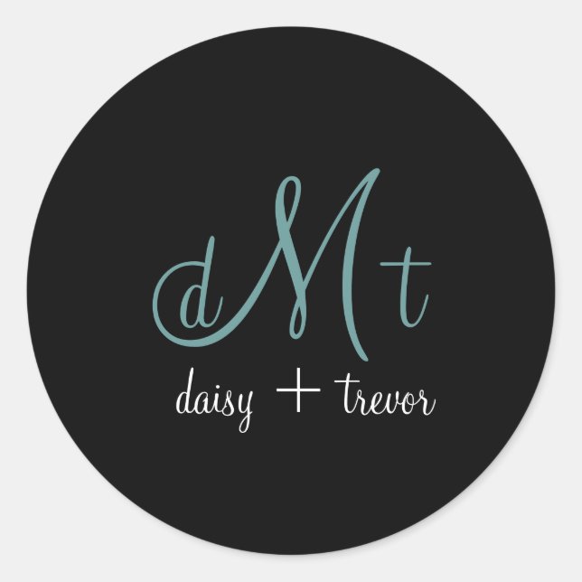 Plain Black Monogram stickers (Front)