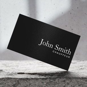 Plain Black QR Code Chauffeur Business Card