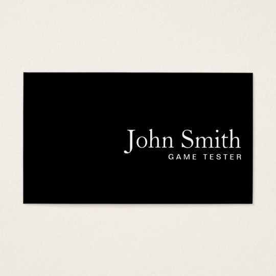 Plain Black QR Code Game Testing Business Card