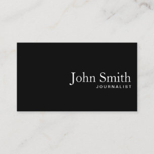 Plain Black QR Code Journalist Business Card