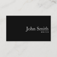 Plain Black QR Code Writer Business Card
