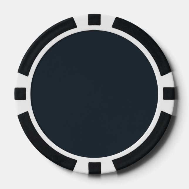 Plain Black Sapphire colour Poker Chips (Front)