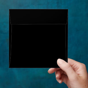 Plain Black Square 5.25" x 5.25" Blank Wedding Envelope