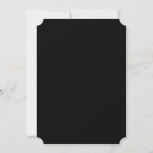 Plain Black Ticket Corner Blank Wedding Invitation