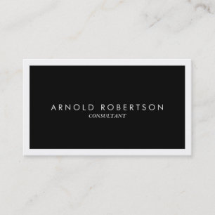 Plain Black White Chic Professional Business Card
