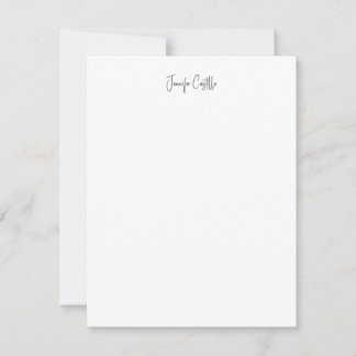 Plain Black White Minimalist Calligraphy RSVP Card