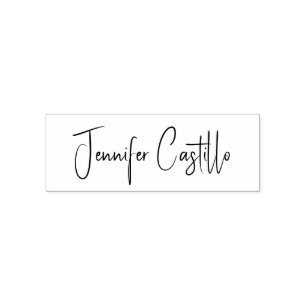 Plain Black White Minimalist Calligraphy Self-inking Stamp