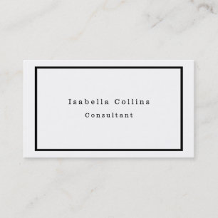 Plain Black & White Minimalist Creative Modern Business Card