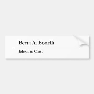 Plain Black White Minimalist Modern Bumper Sticker