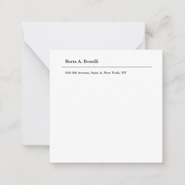 Plain Black White Minimalist Modern Card (Front)