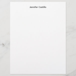 Plain Black White Minimalist Modern Custom Letterhead