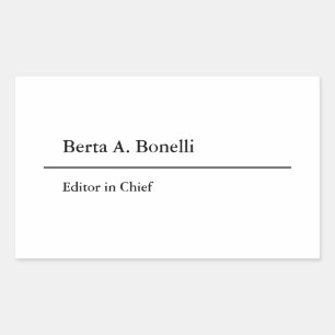 Plain Black White Minimalist Modern Rectangular Sticker