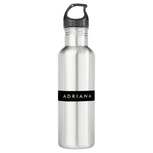 Plain Black White Professional Minimalist Name 710 Ml Water Bottle