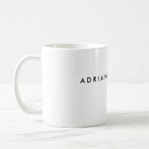 Plain Black White Professional Minimalist Name Coffee Mug