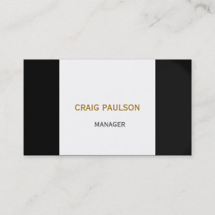 Plain Black White Stripe Business Card