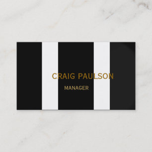 Plain Black White Stripe Photography Business Card