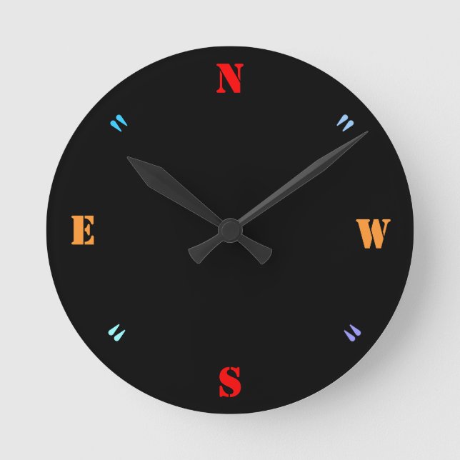Plain Black with Coloured Numbers >  Plain Clocks (Front)