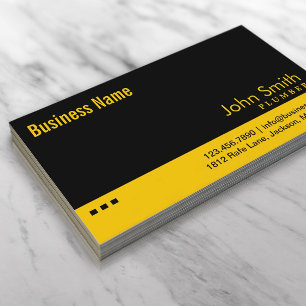 Plain Black & Yellow Plumber Business Card