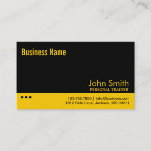 Plain Black & Yellow Trainer Business Card