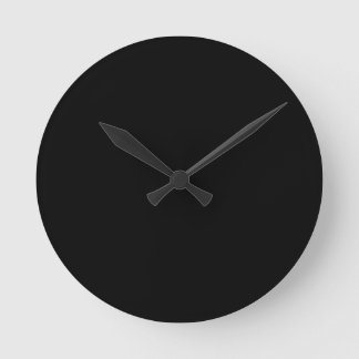 Plain Blank Solid Black Round Clock