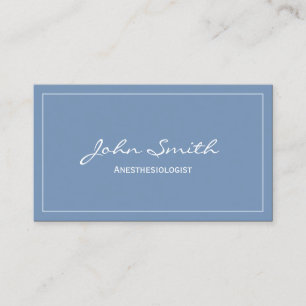 Plain Blue Anaesthesiologist Business Card