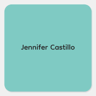 Plain Blue Black Minimalist Modern Square Sticker