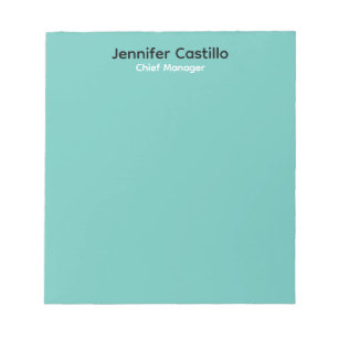 Plain Blue Black White Minimalist Modern Notepad