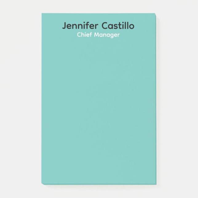 Plain Blue Black White Minimalist Modern Post-it Notes (Front)
