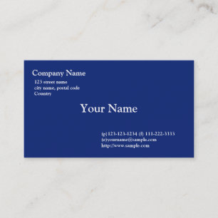 plain blue business card