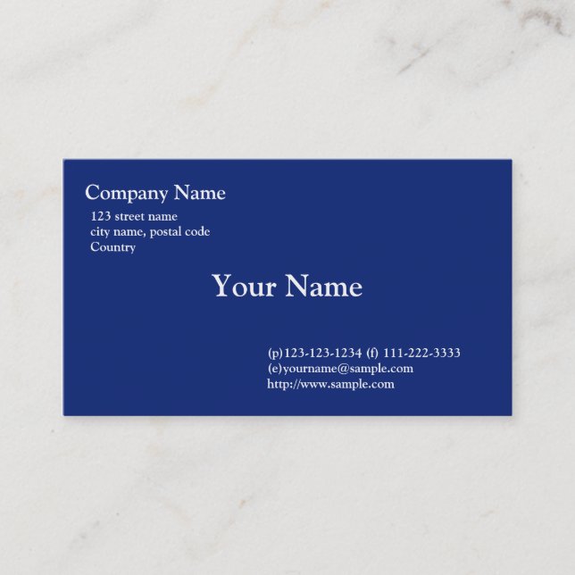 plain blue business card (Front)