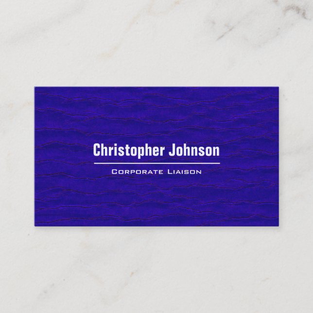 Plain Blue Modern Professional Business Cards (Front)