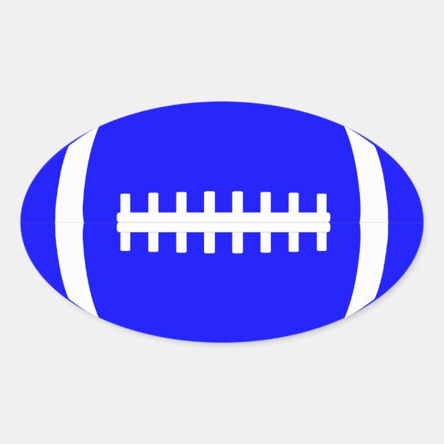 Plain Blue Party/Pep Rally/Scrapbook Oval Football Oval Sticker (Front)
