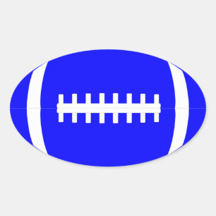 Plain Blue Party/Pep Rally/Scrapbook Oval Football Sticker