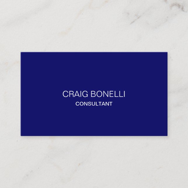Plain Blue Professional Business Card (Front)