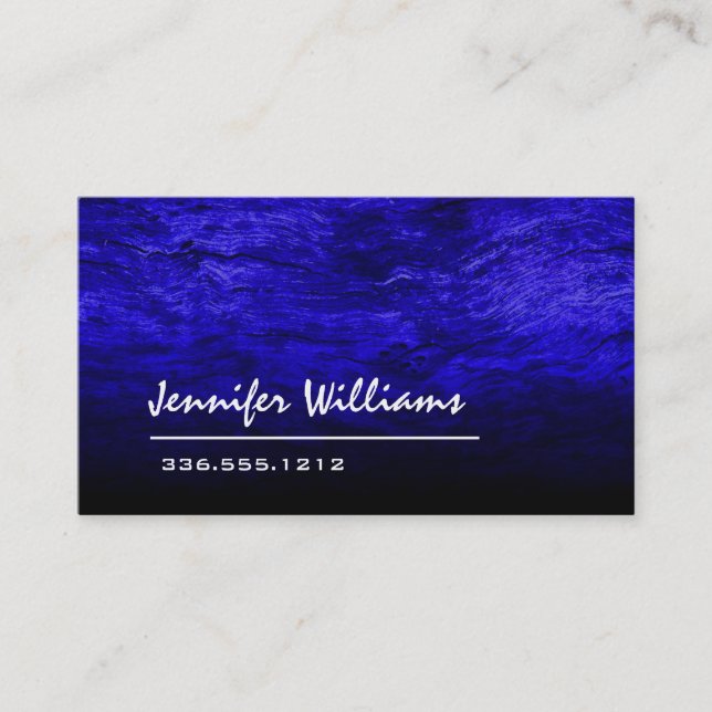 Plain Blue Professional Business Card (Front)