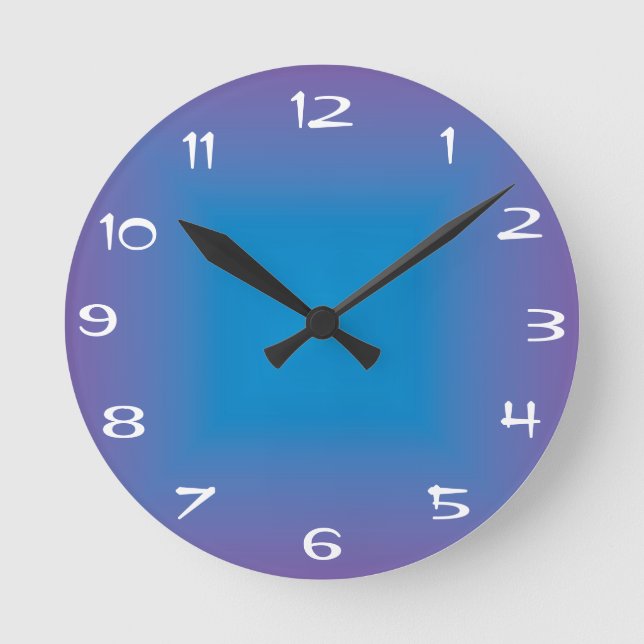 Plain Blue/Purple >Coloured Kitchen Clock (Front)