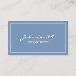 Plain Blue Veterinary Dentist Business Card