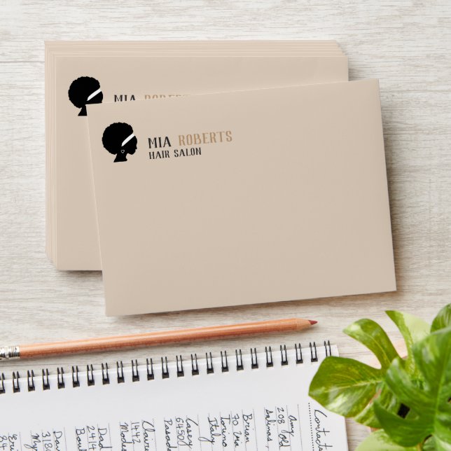 Plain blush and black  envelope (Stacked)