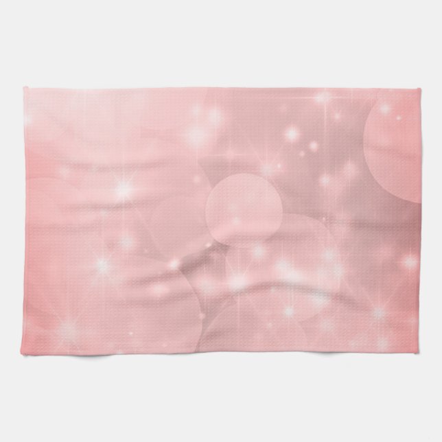 Plain Blush Pink Sparkly Tea Towel (Horizontal)