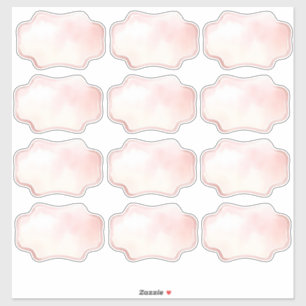 Plain blush pink watercolor labels