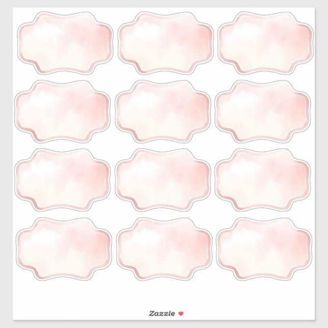 Plain blush pink watercolor labels (Sheet)