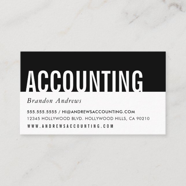PLAIN BOLD BAND minimalist modern bold black Business Card (Front)