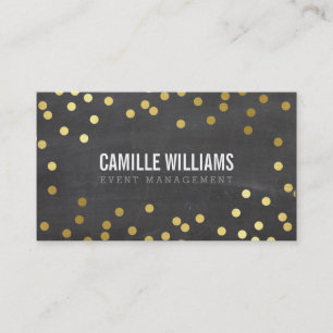 PLAIN BOLD MINIMAL confetti gold classy chalkboard Business Card