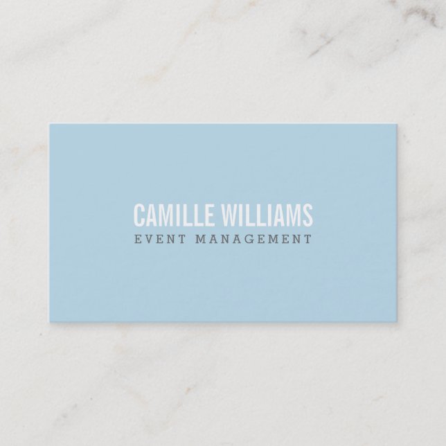 PLAIN BOLD MINIMAL smart text baby blue + grey Business Card (Front)