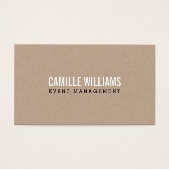 PLAIN BOLD MINIMAL smart text natural kraft Business Card