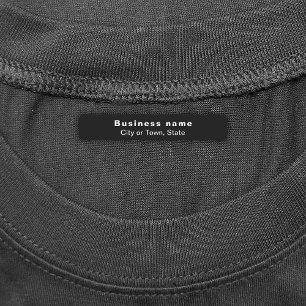 Plain Brand Name Text On Black Rectangle Iron On