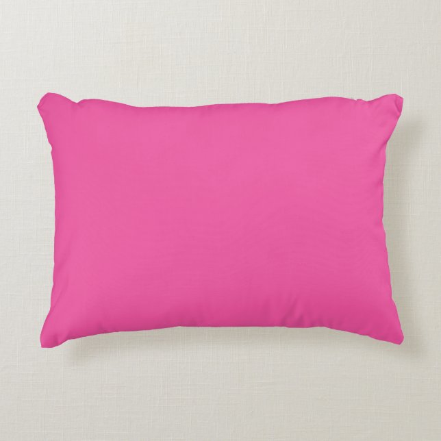 Plain bright hot pink decorative cushion (Front)