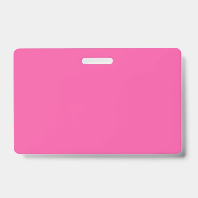 Plain bright hot pink ID badge (Front)