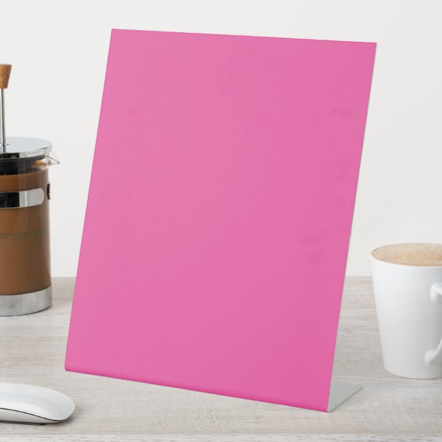 Plain bright hot pink pedestal sign (In SItu)